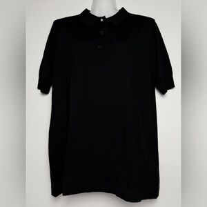 Burberry Uniform Black Buttons Pearl 100% Merino Wool Collared Shirt Women S/M
